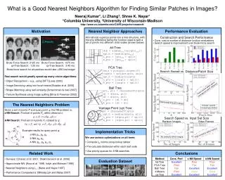 What is a Good Nearest Neighbors Algorithm for Finding Similar Patches in Images?