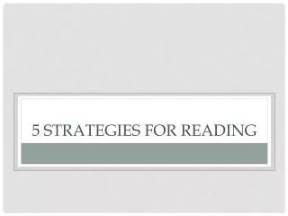 5 Strategies for Reading