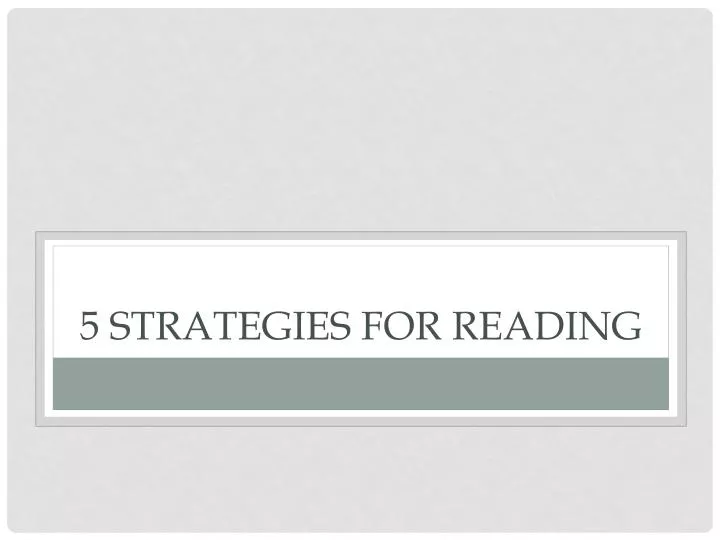 5 strategies for reading