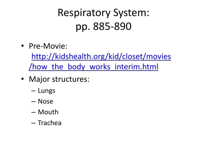 respiratory system pp 885 890