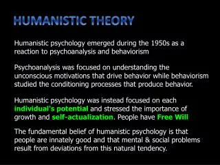 HUMANISTIC THEORY