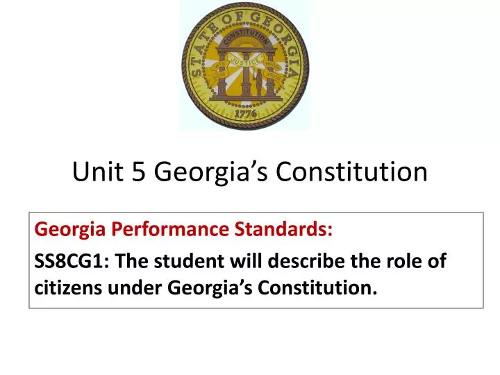unit 5 georgia s constitution