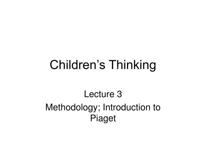 children s thinking