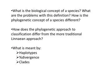 Speciation The formation of a new species from a pre-existing one Takes a very long time.....