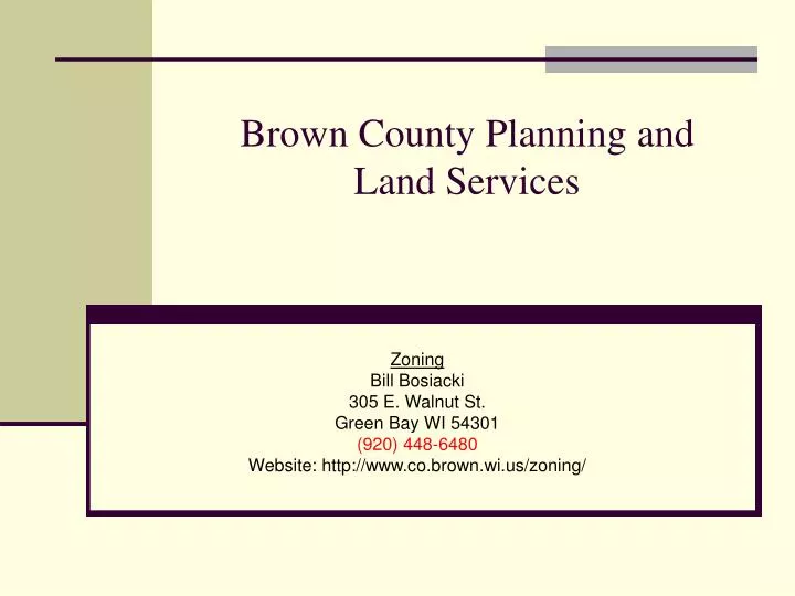 brown county planning and land services