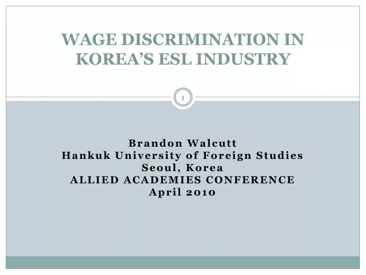 wage discrimination in korea s esl industry