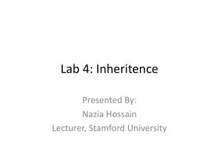 Lab 4: Inheritence