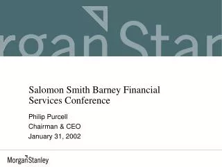 Salomon Smith Barney Financial Services Conference