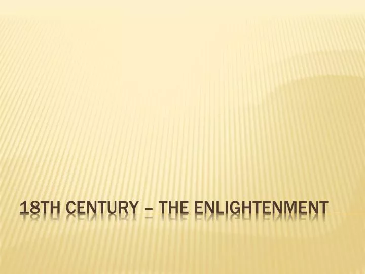 18th century the enlightenment