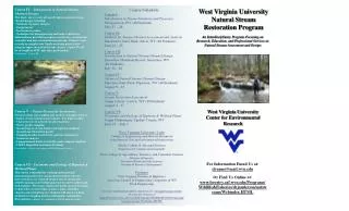 West Virginia University Natural Stream Restoration Program