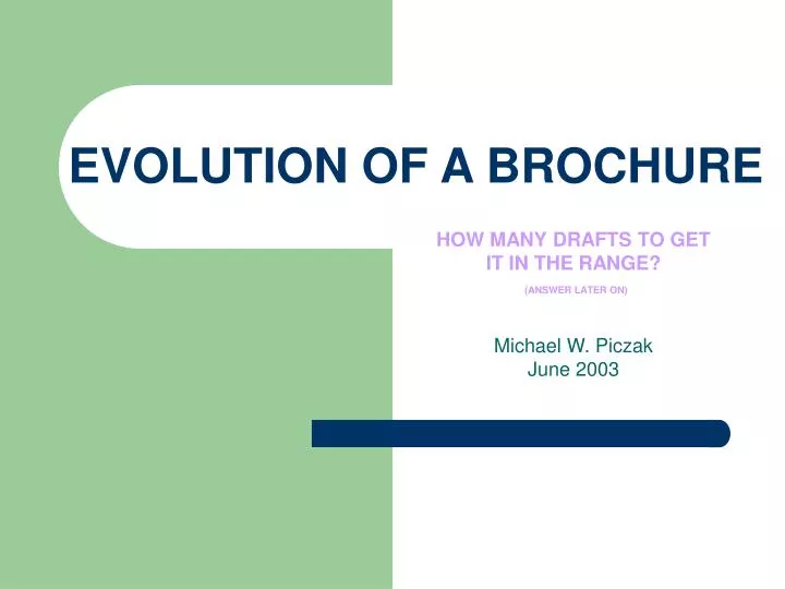evolution of a brochure