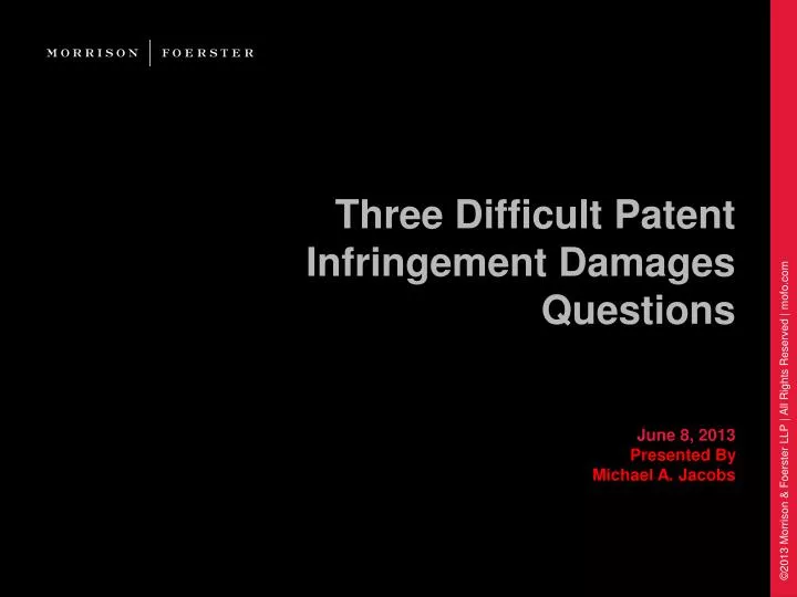 three difficult patent infringement damages questions