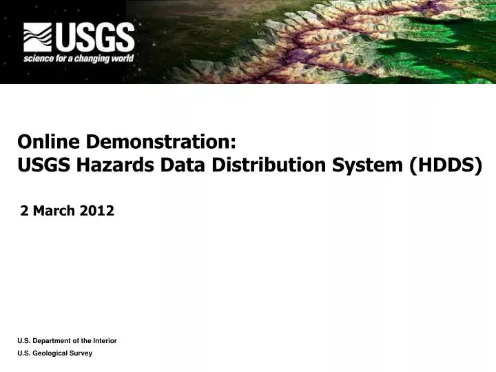 online demonstration usgs hazards data distribution system hdds