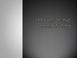 Articles of the Constitution