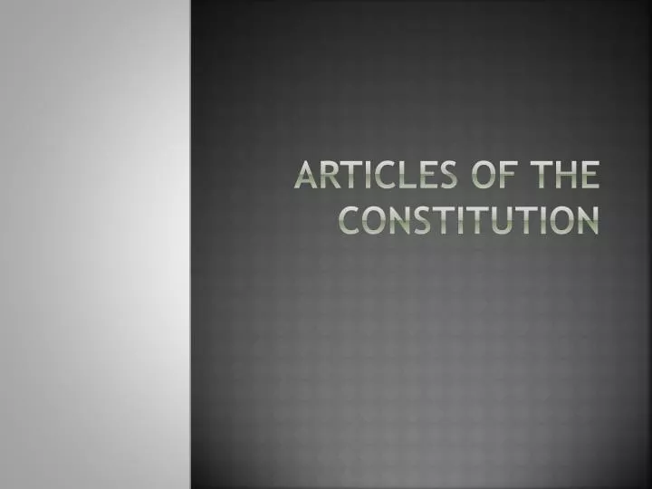 articles of the constitution