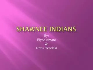 SHAWNEE INDIANS