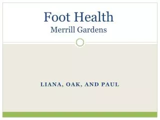 Foot Health Merrill Gardens