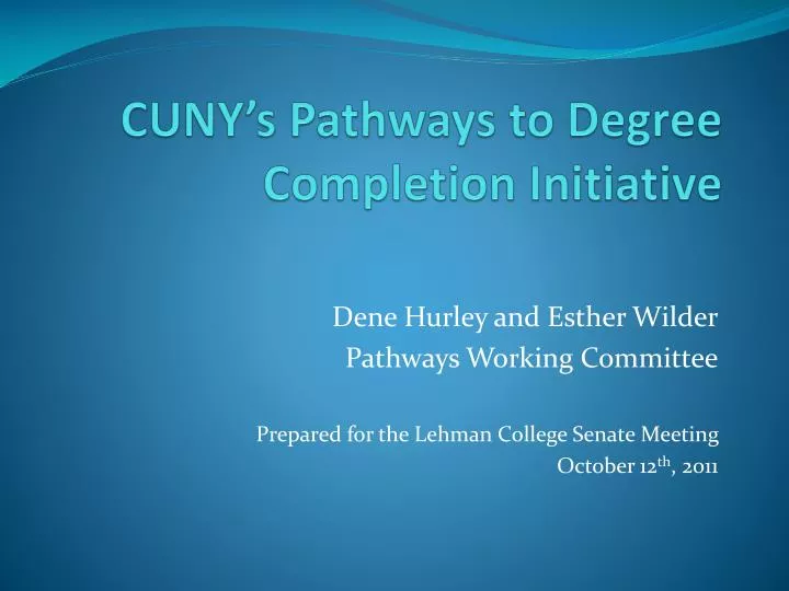 cuny s pathways to degree completion initiative