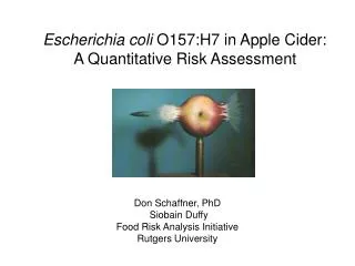 Escherichia coli O157:H7 in Apple Cider: A Quantitative Risk Assessment