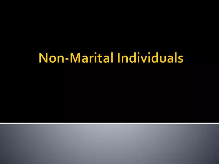 non marital individuals
