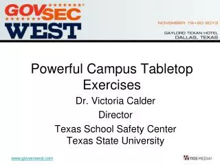 Powerful Campus Tabletop Exercises