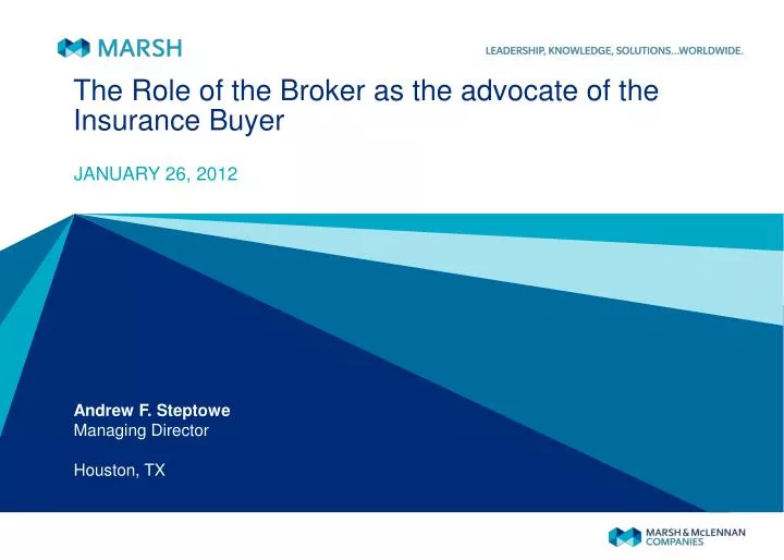 the role of the broker as the advocate of the insurance buyer