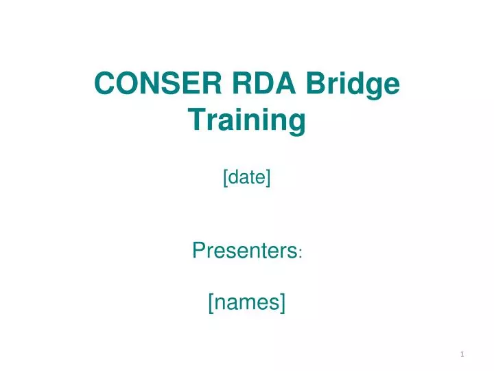conser rda bridge training