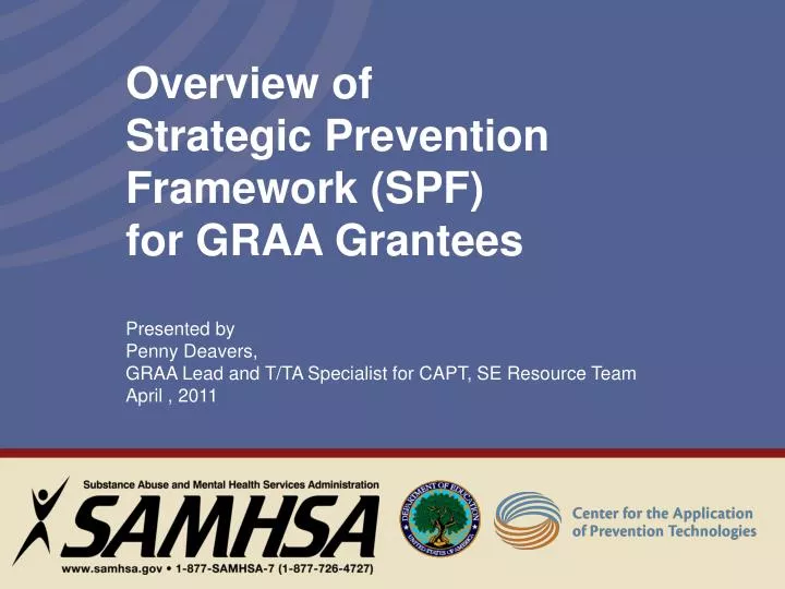 overview of strategic prevention framework spf for graa grantees