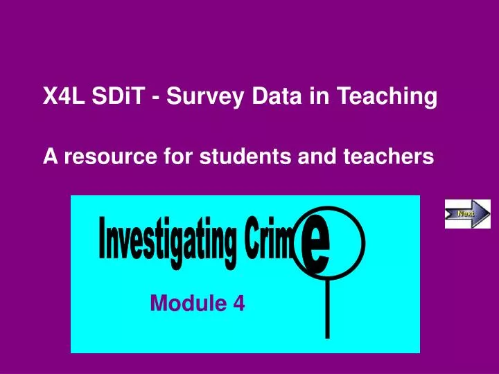 x4l sdit survey data in teaching a resource for students and teachers