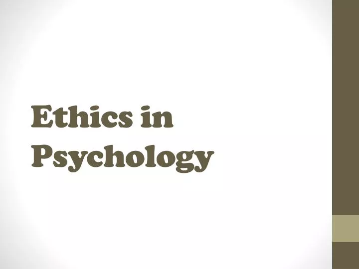 ethics in psychology