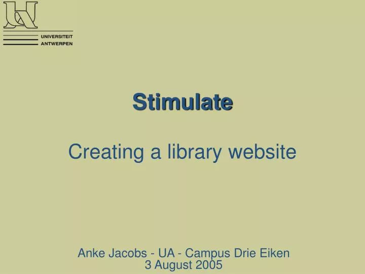 stimulate creating a library website