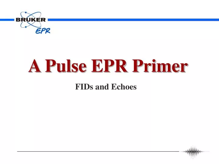 a pulse epr primer