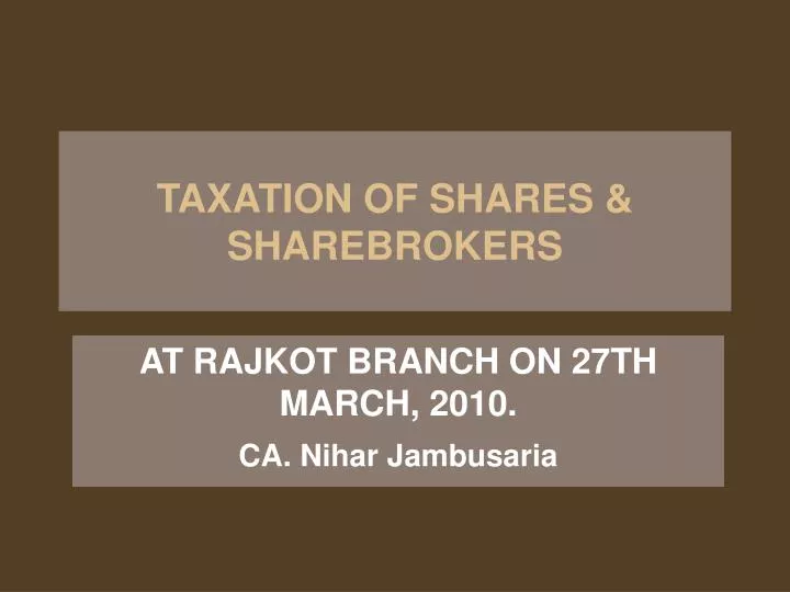 taxation of shares sharebrokers