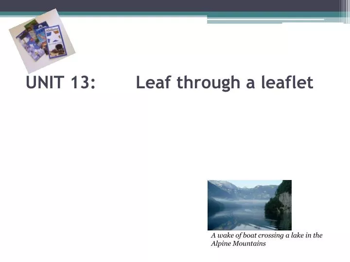 unit 13 leaf through a leaflet