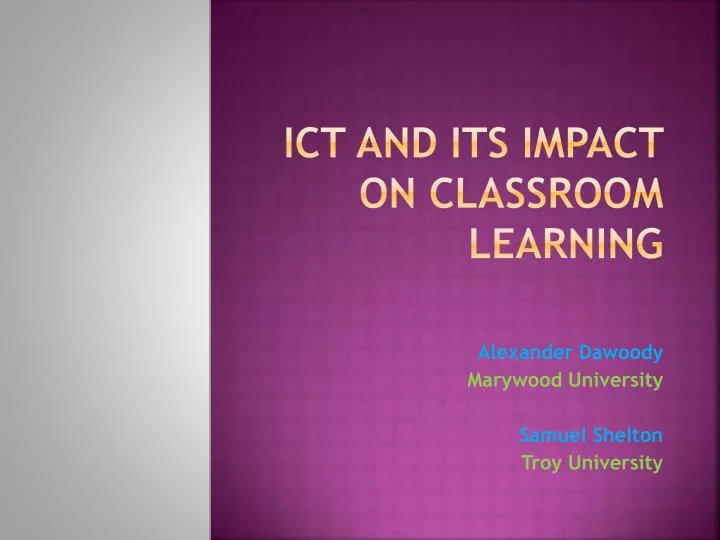 ict and its impact on classroom learning