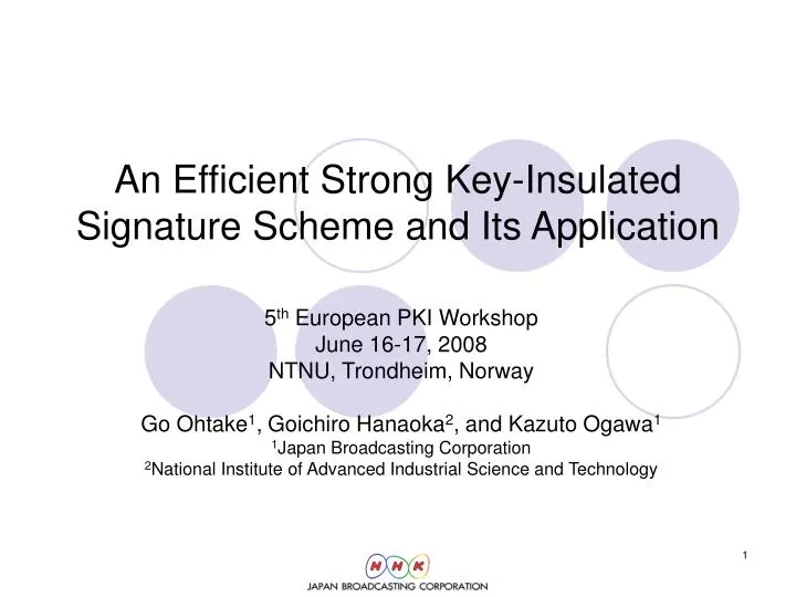 an efficient strong key insulated signature scheme and its application