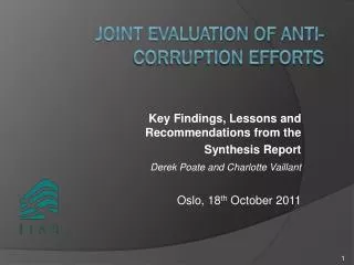 Joint Evaluation of Anti-Corruption Efforts