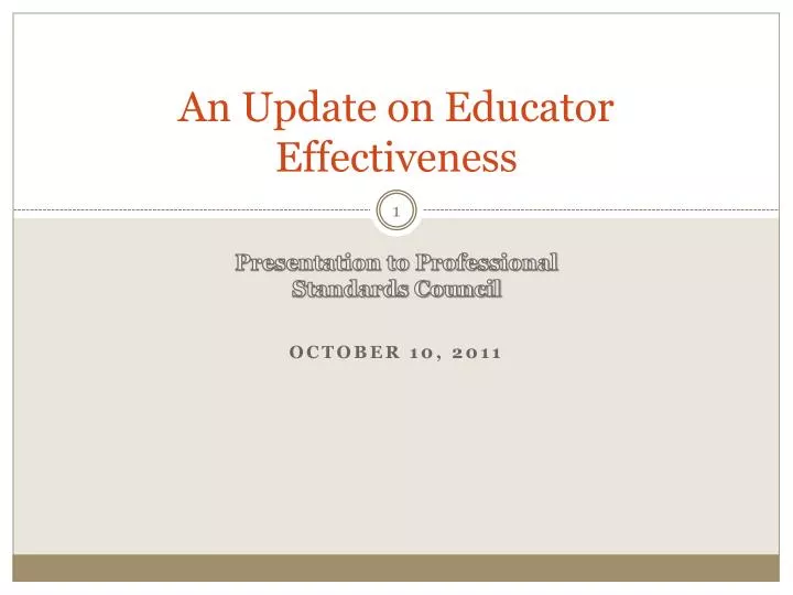an update on educator effectiveness