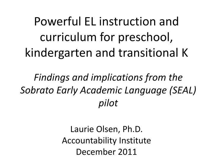 powerful el instruction and curriculum for preschool kindergarten and transitional k