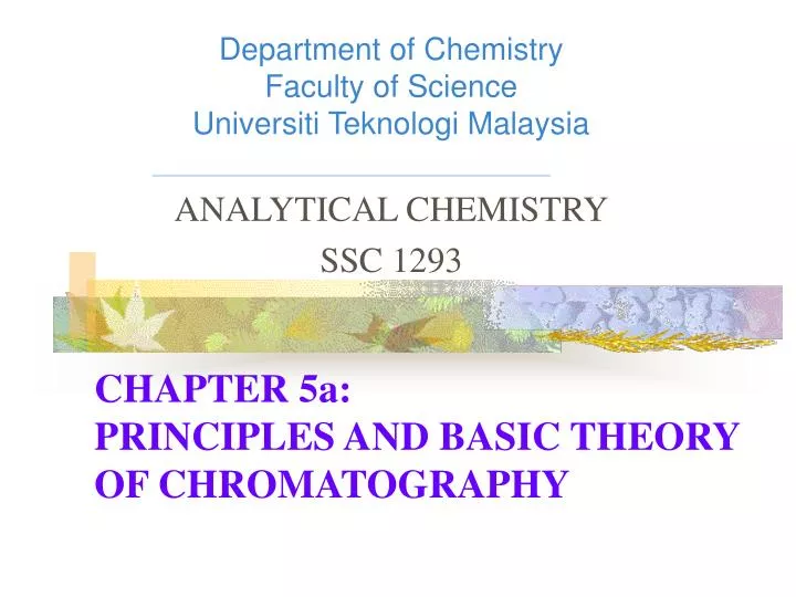 chapter 5a principles and basic theory of chromatography