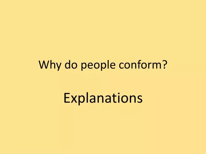 why do people conform
