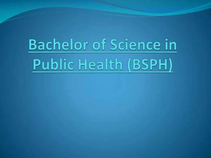 bachelor of science in public health bsph