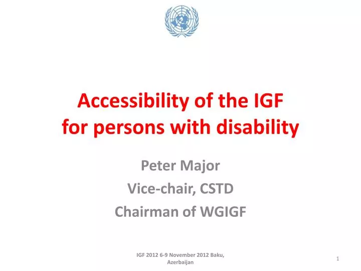 accessibility of the igf for persons with disability