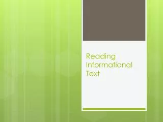 Reading Informational Text