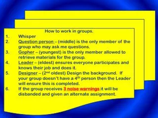 How to work in groups. Whisper