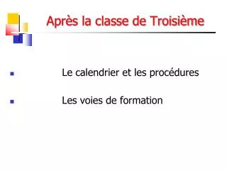 apr s la classe de troisi me