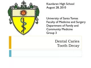 Dental Caries Tooth Decay