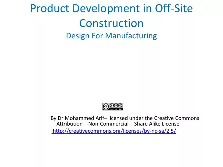 product development in off site construction design for manufacturing