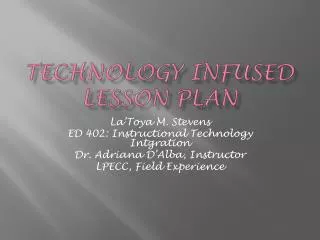 Technology infused lesson plan