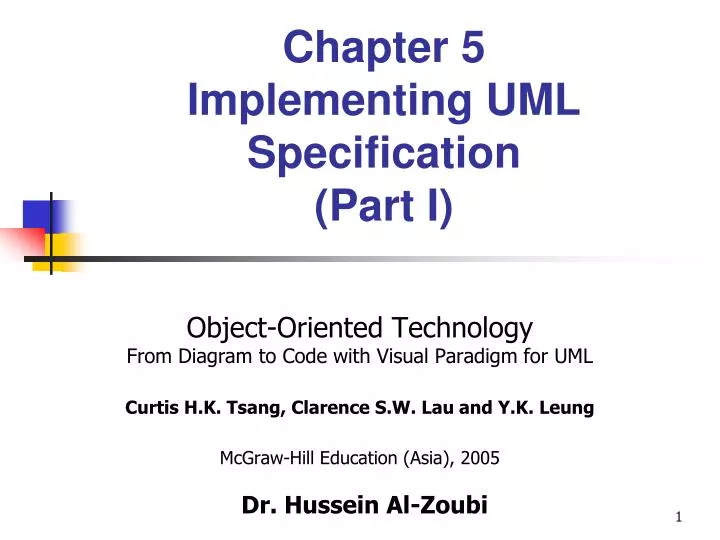 chapter 5 implementing uml specification part i
